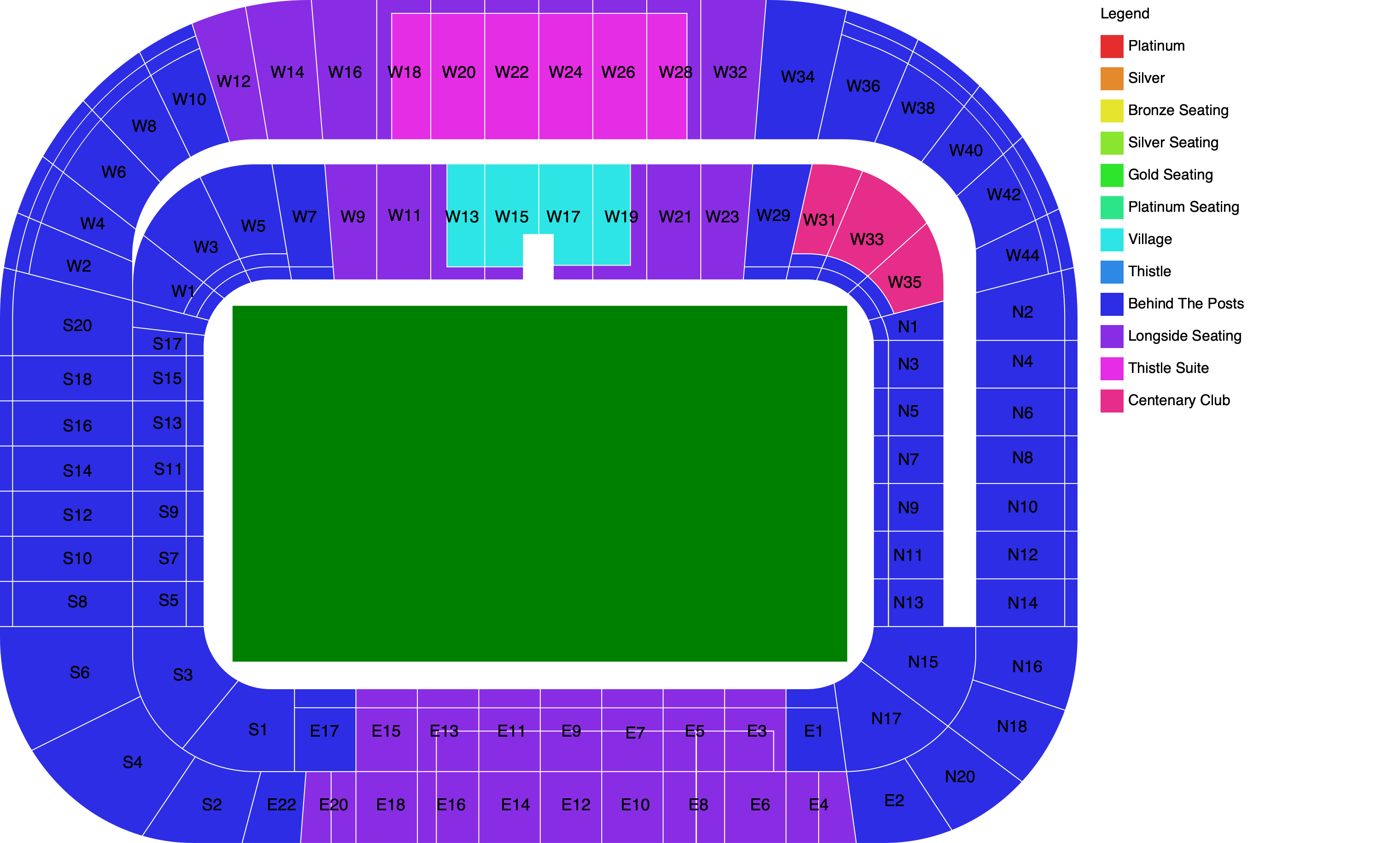 Venue map with category legend