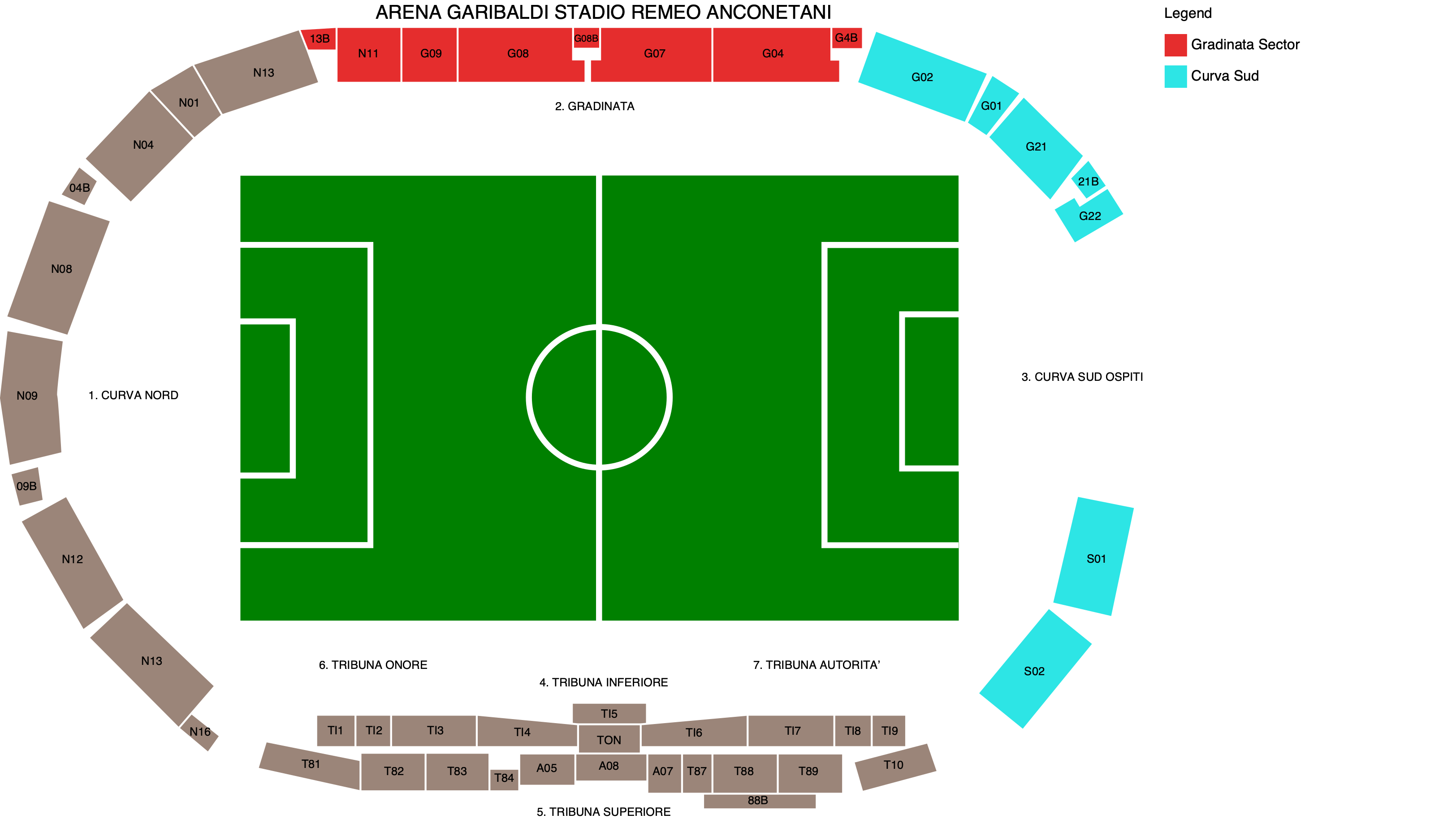 Venue map with category legend