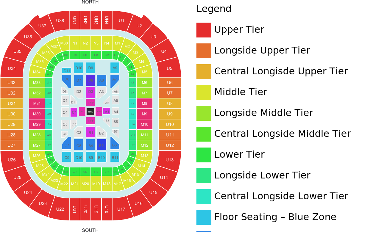 Venue map with category legend