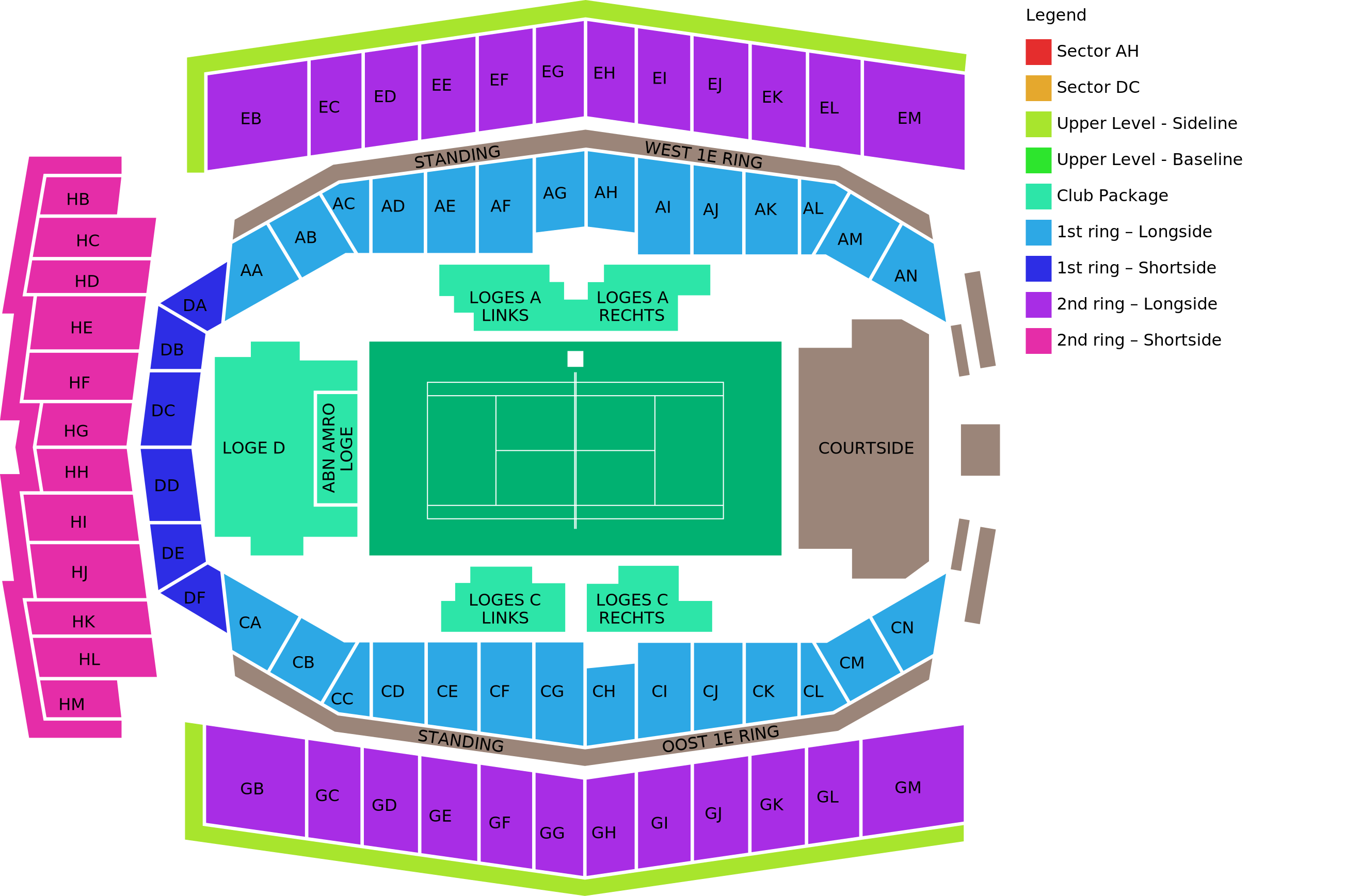 Venue map with category legend