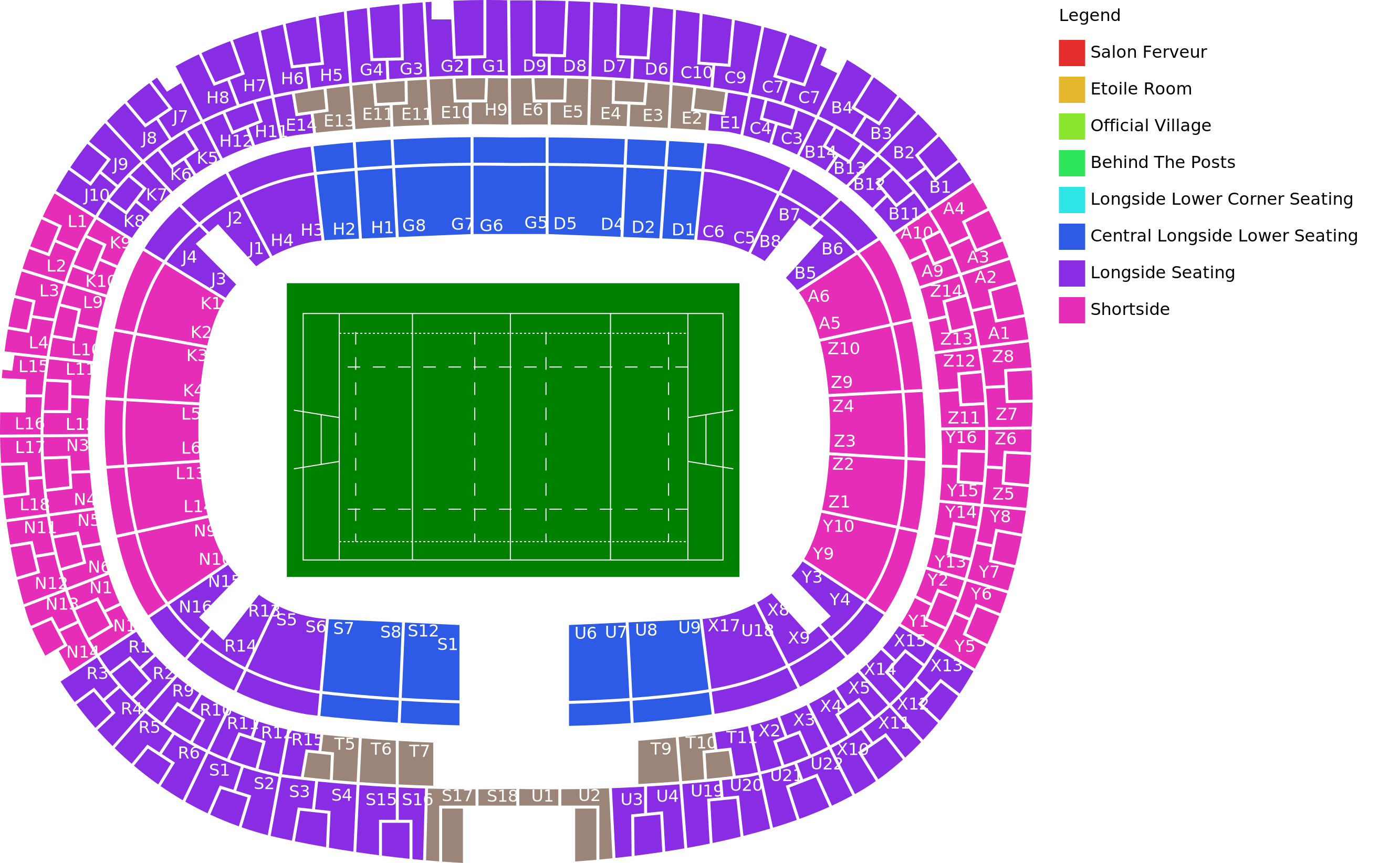 Venue map with category legend