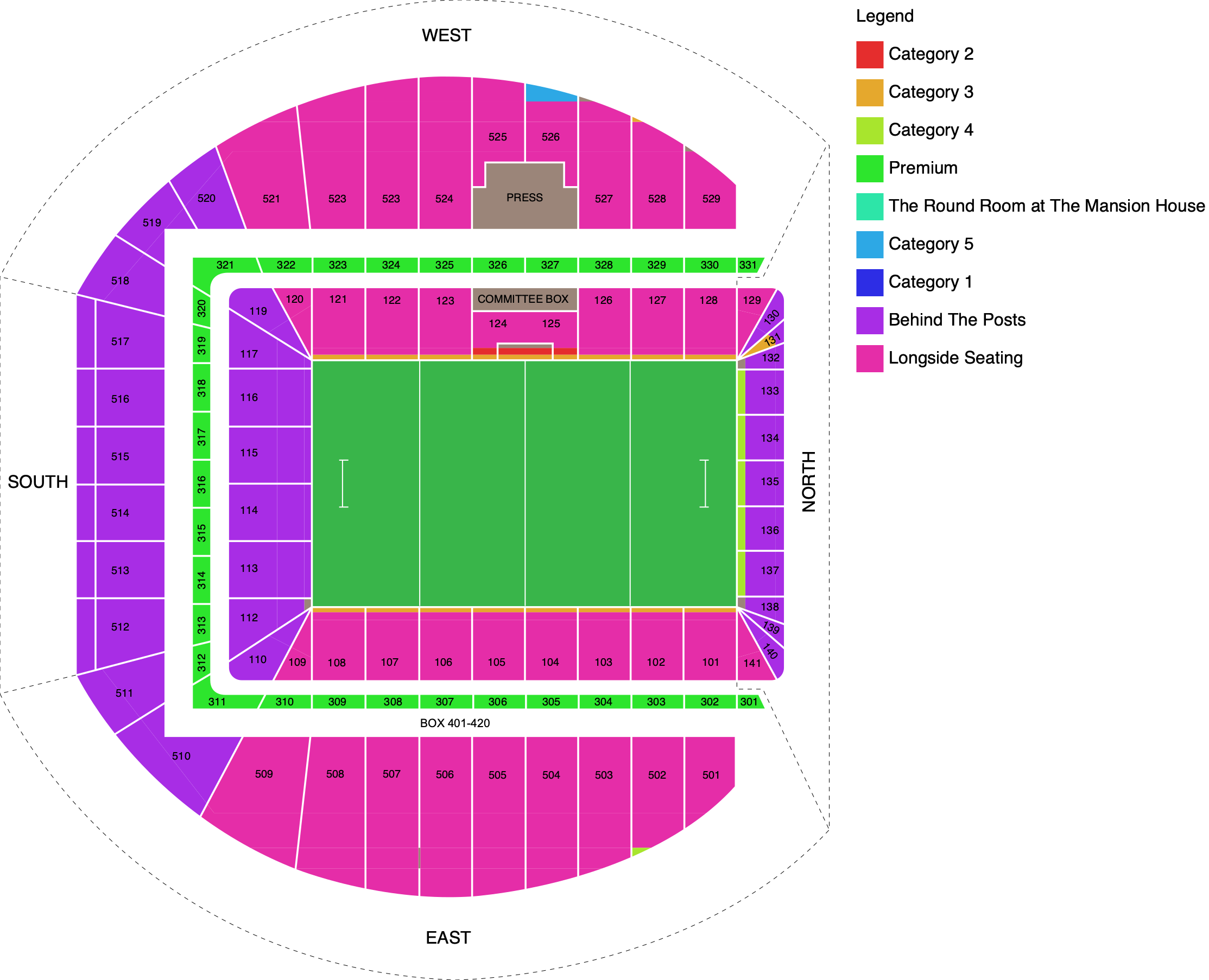 Venue map with category legend